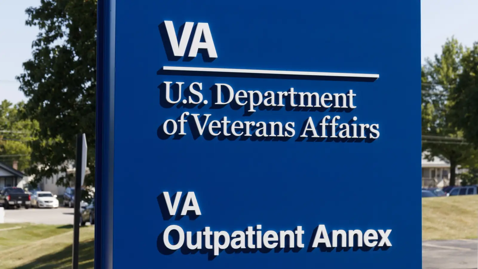 VA Outpatient Clinic sign.