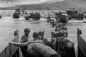 Omaha Beach landing.