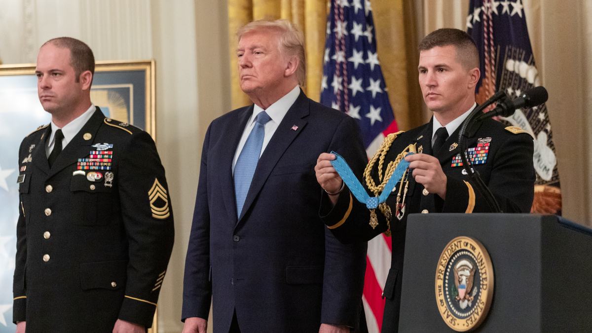 Trump awards a Medal of Honor.