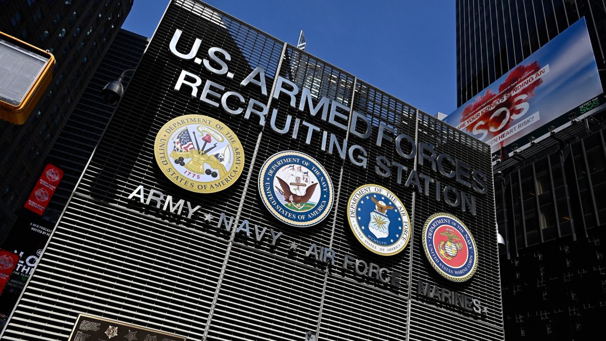 US Armed Forces Recruiting Sign in Times Square, NY.