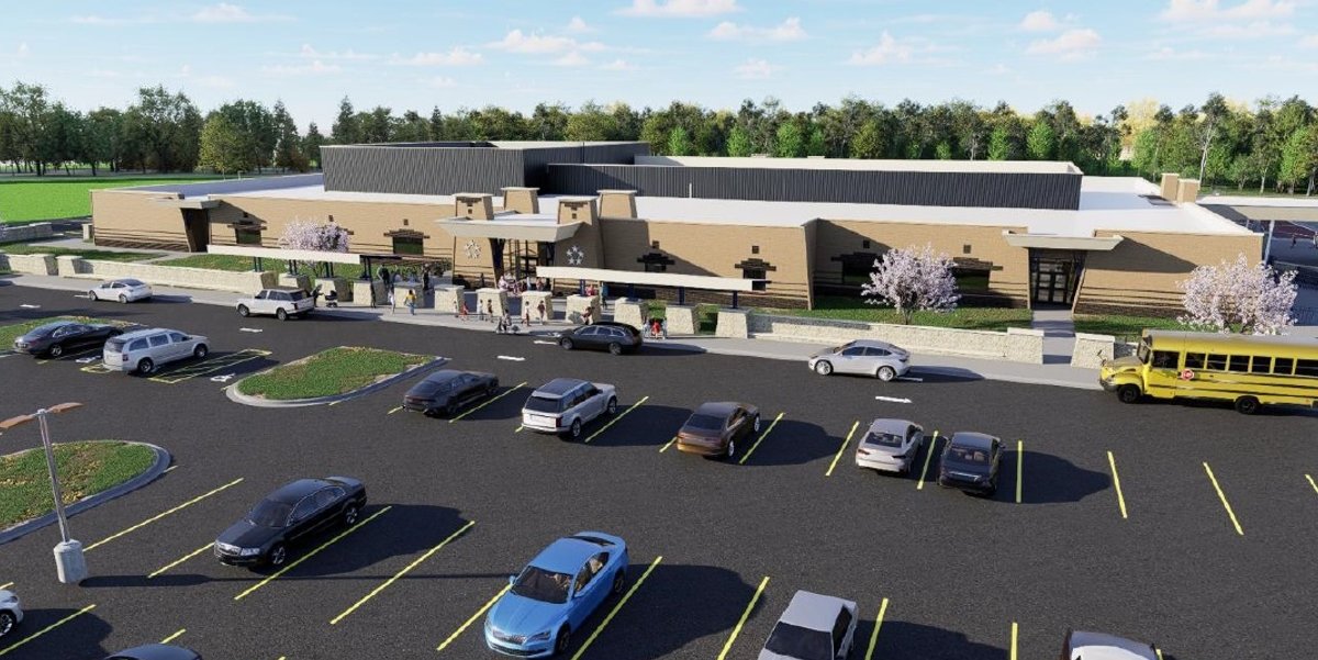 Rendering of the new school.