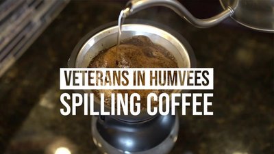 Veterans In Humvees Spilling Coffee