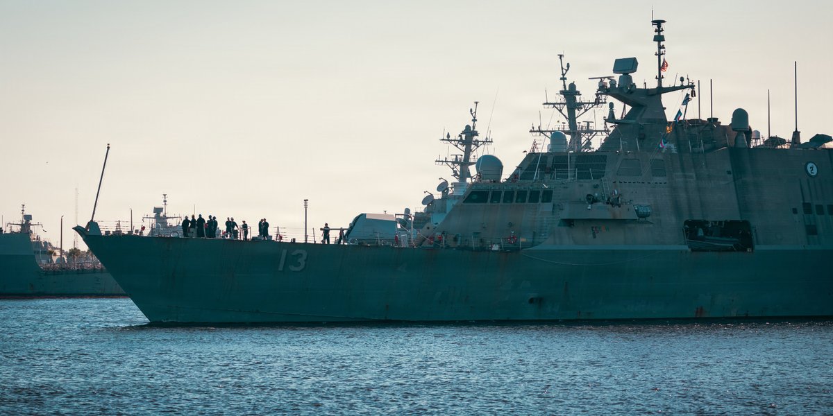 The Freedom-variant littoral combat ship USS Wichita (LCS 13) departs Naval Station Mayport, Florida, to support U.S. Northern Command (USNORTHCOM) southern border operations.