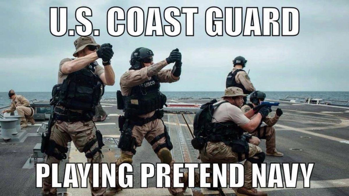 U.S. Coast Guard playing Navy meme.