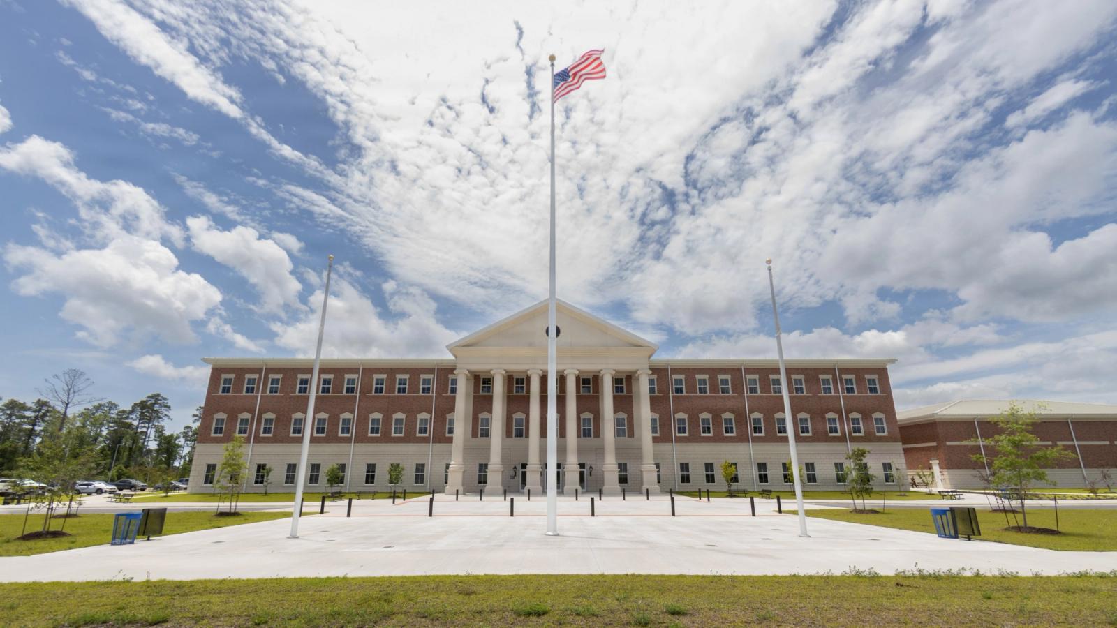 Main building at Camp Lejeune.