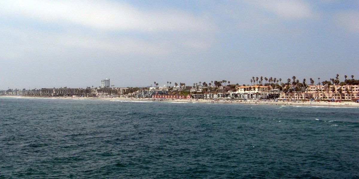 Oceanside, California beach view panorama.