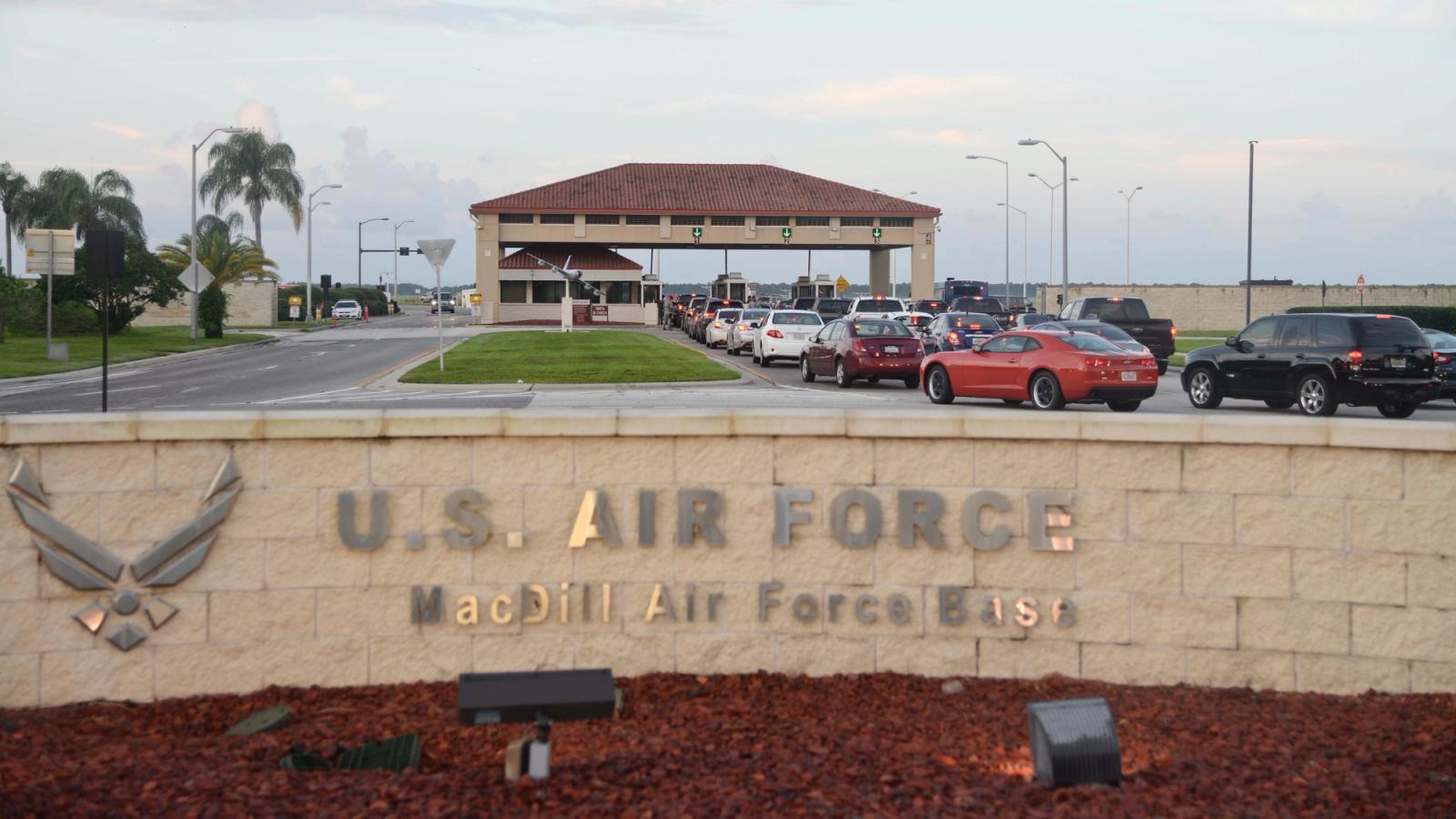 MacDill entry gate.