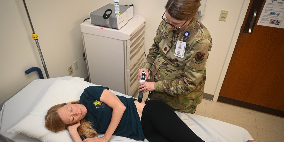 A military spouse receives therapy.