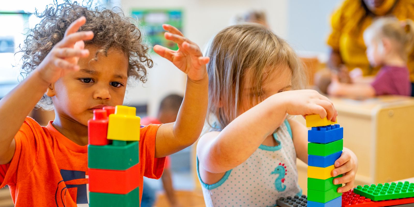 Children from the Malmstrom Child Development Center play with toys Sept. 8, 2022, at Malmstrom Air Force Base, Mont.