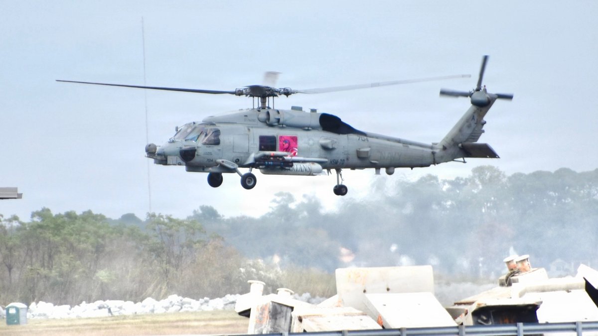Helicopter in the air