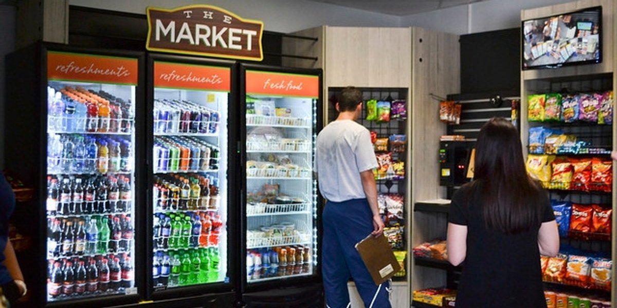 A couple of shops at a mini-market.
