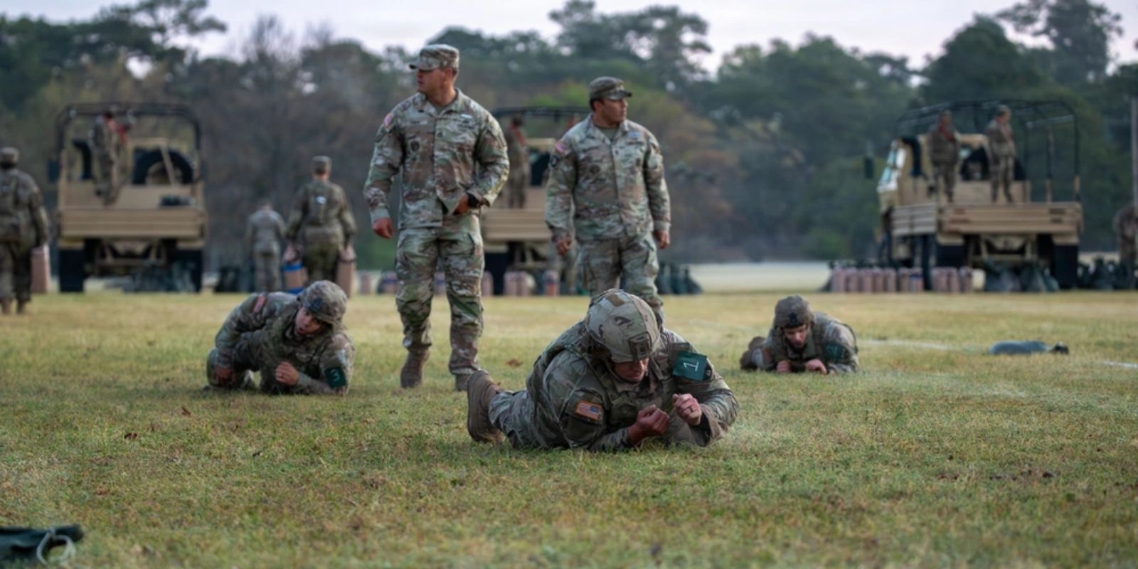 Soldiers perform a test.