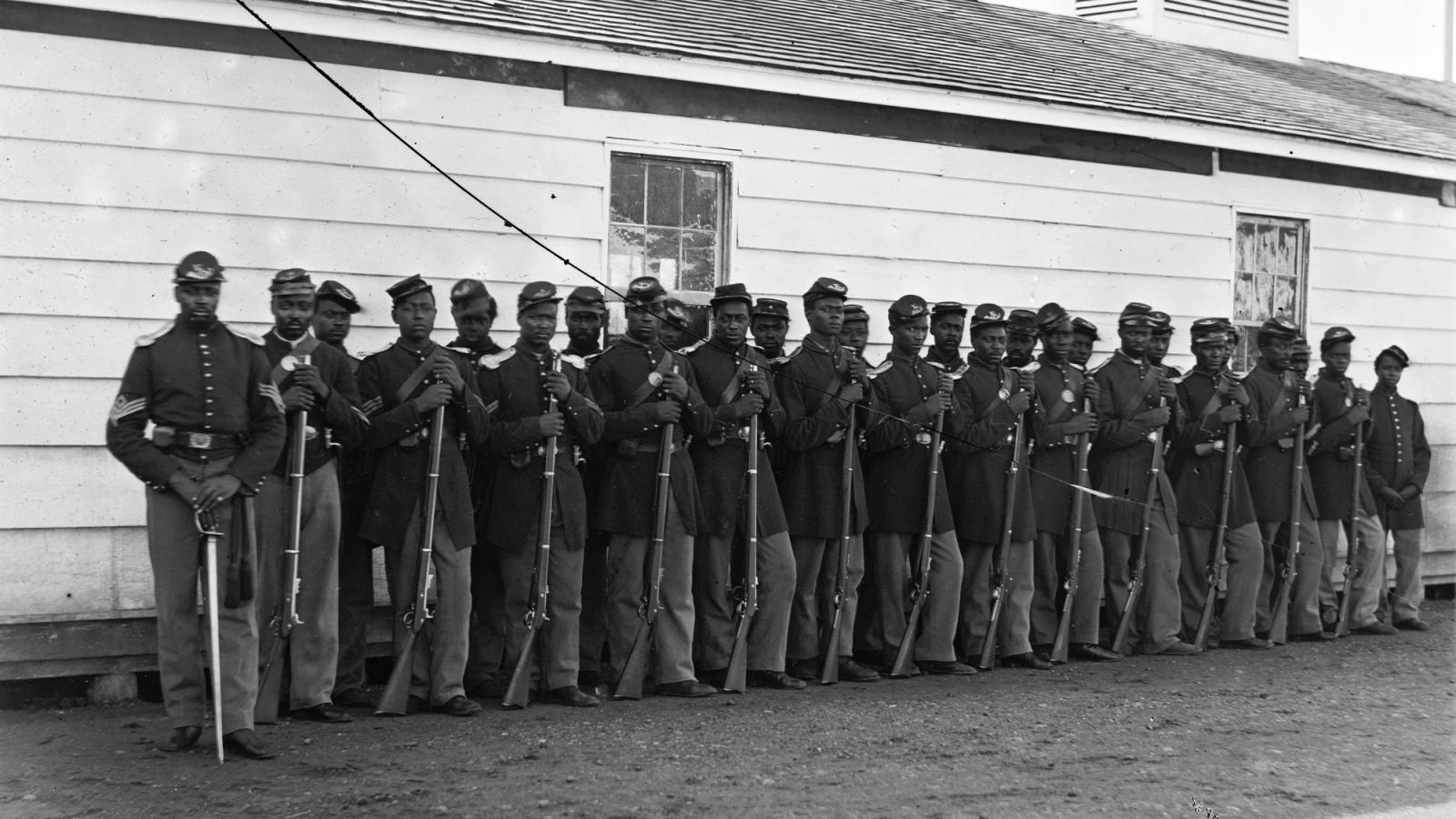 Vintage photo of Black Civil War soldiers