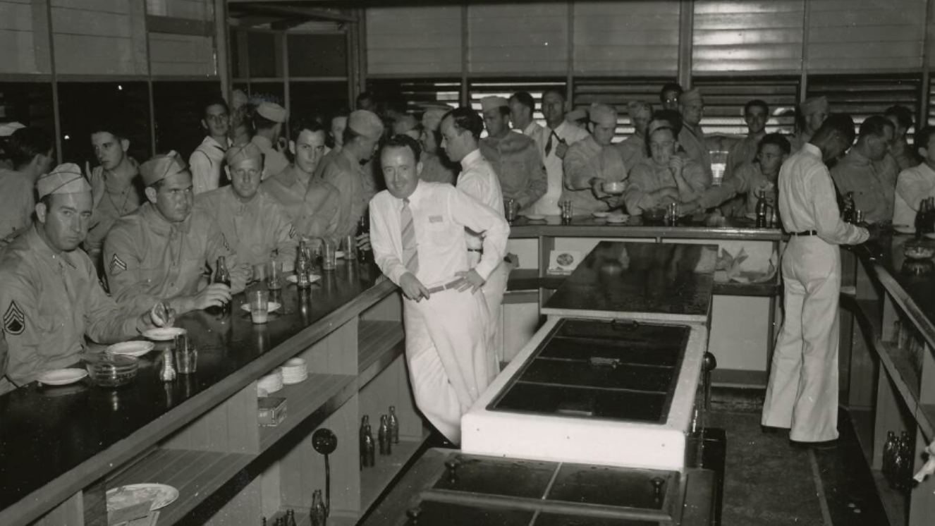 Soldiers drinking Coke products.