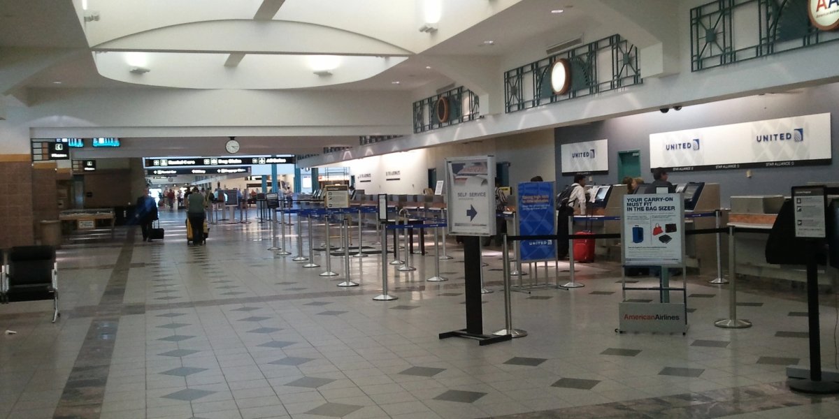Long empty hallway at El Paso Airport.