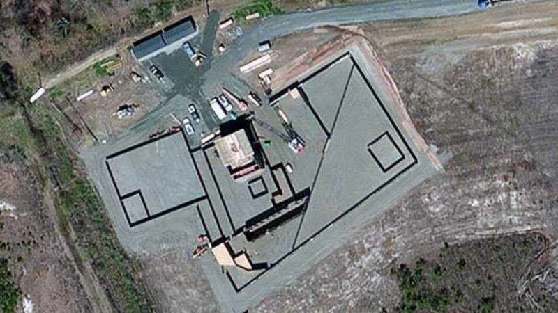 The construction of the model compound as of February 15, 2011.