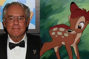 Donnie Dunagan and a screen capture of Bambi.
