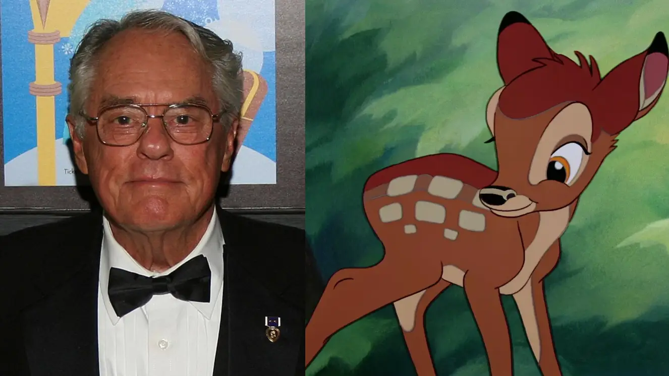 Donnie Dunagan and a screen capture of Bambi.