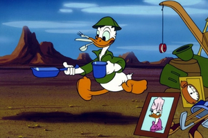 Donald Duck getting drafted.