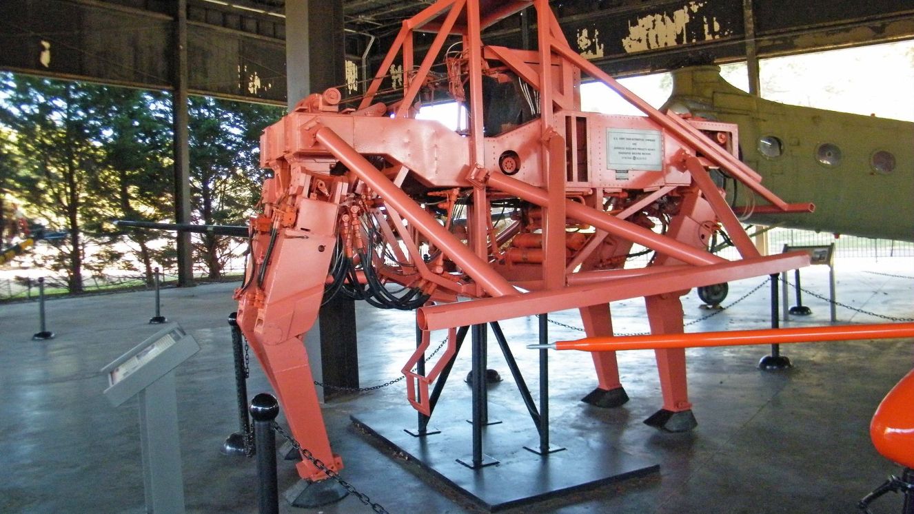 Cybernetic Walking Machine built by General Electric Corp in 1970. It was designed for transporting up to 500 pounds of cargo over extremely difficult terrain.