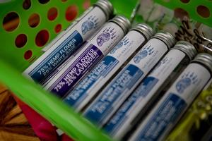 Plastic shopping box of Hemp and Cannabis products.