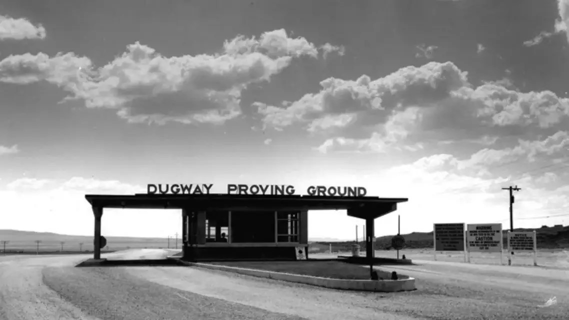 Gate entrance to Dugway Proving Ground.