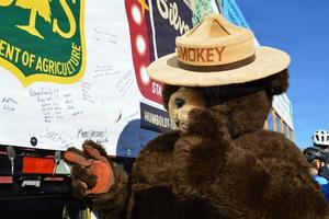Smoky Bear at an event.