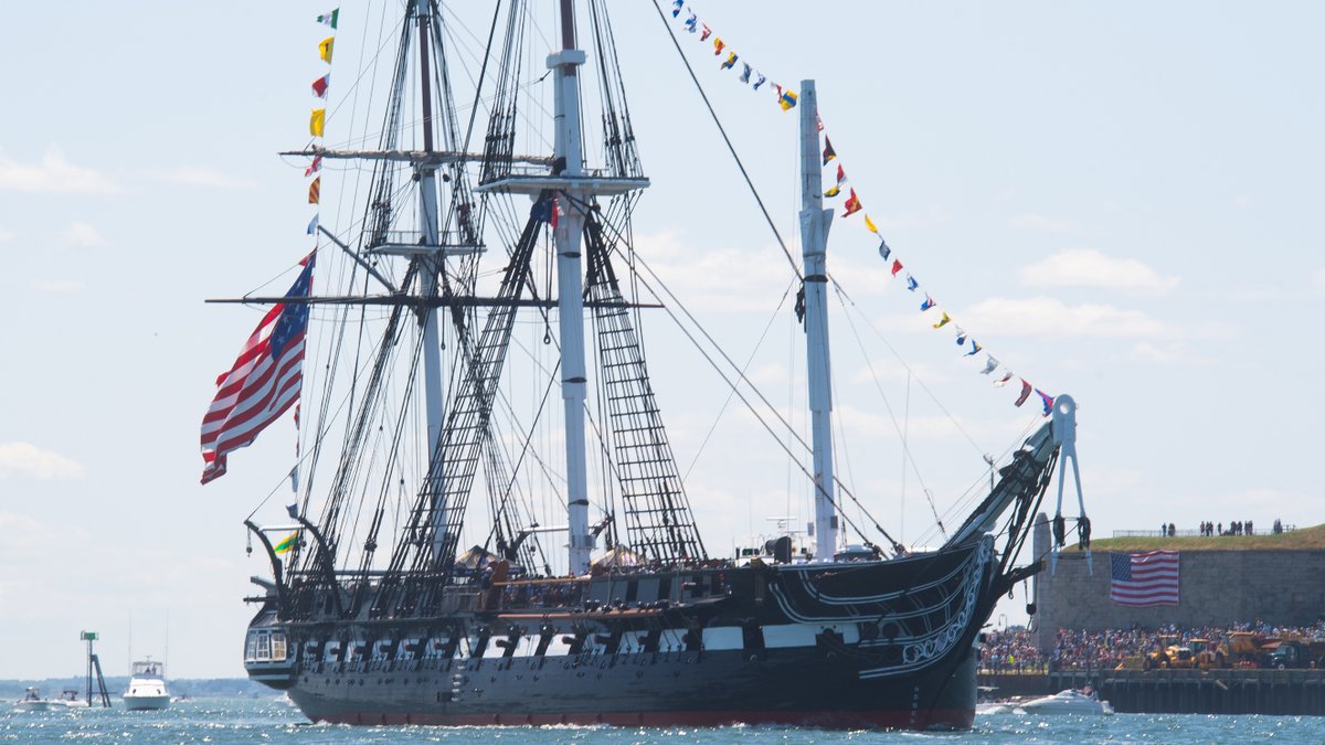 USS Constitution sails past Fort Independence after completing a 21-gun salute in Boston Harbor in honor of Independence Day. U.S. Navy photo by Mass Communication Specialist 1st Class Raymond Minami/Released