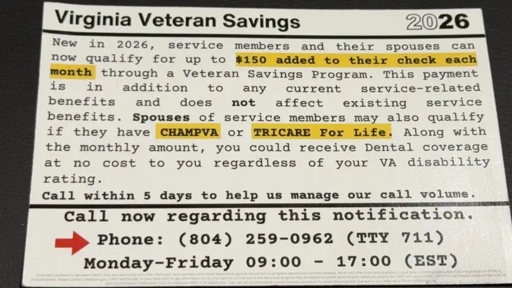 Picture of scam postcard.