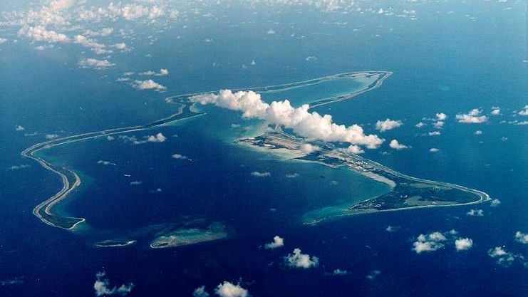 Aerial view of Diego Garcia Base.