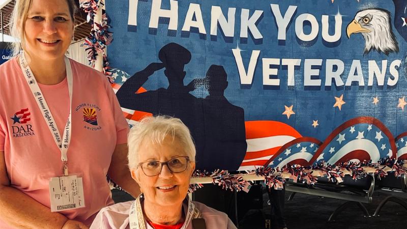 Five branches of the U.S. military were represented by the women on the flight.