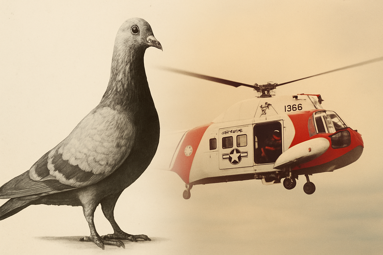 A pigeon that would have been used by the Coast Guard during Project Sea Hunt.