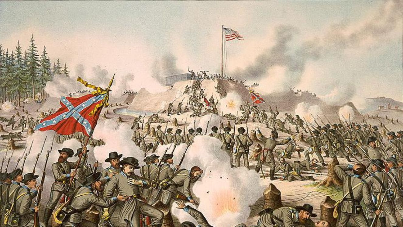 Union troops led by Gen. Burnside fighting Confederates led by Gen. Longstreet, Nov. 29, 1863. 