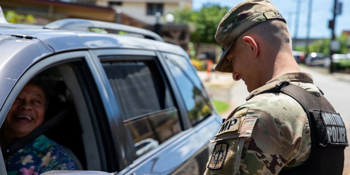 Soldier conducts access control point operations.