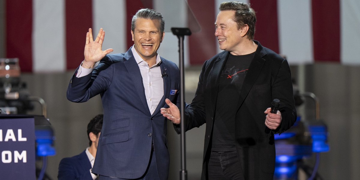Elon Musk and Pete Hegseth at The Arsenal of Freedom Tour.