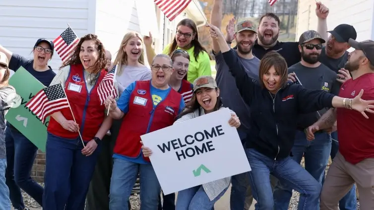 The crew of Moving with the Military welcomes a family home to their madeover home.