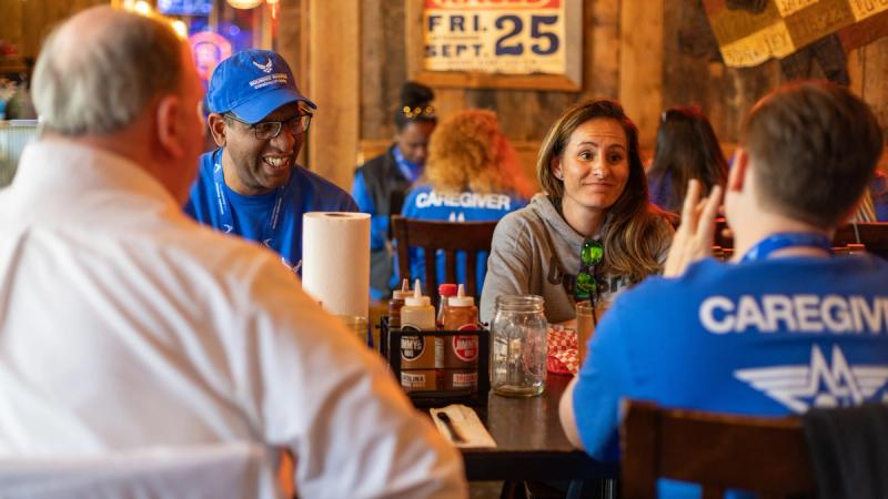 Air Force Wounded Warrior Caregivers share experiences they are going through with each other in order to provide support, share resources, and ultimately help their recovering Airman become successful.