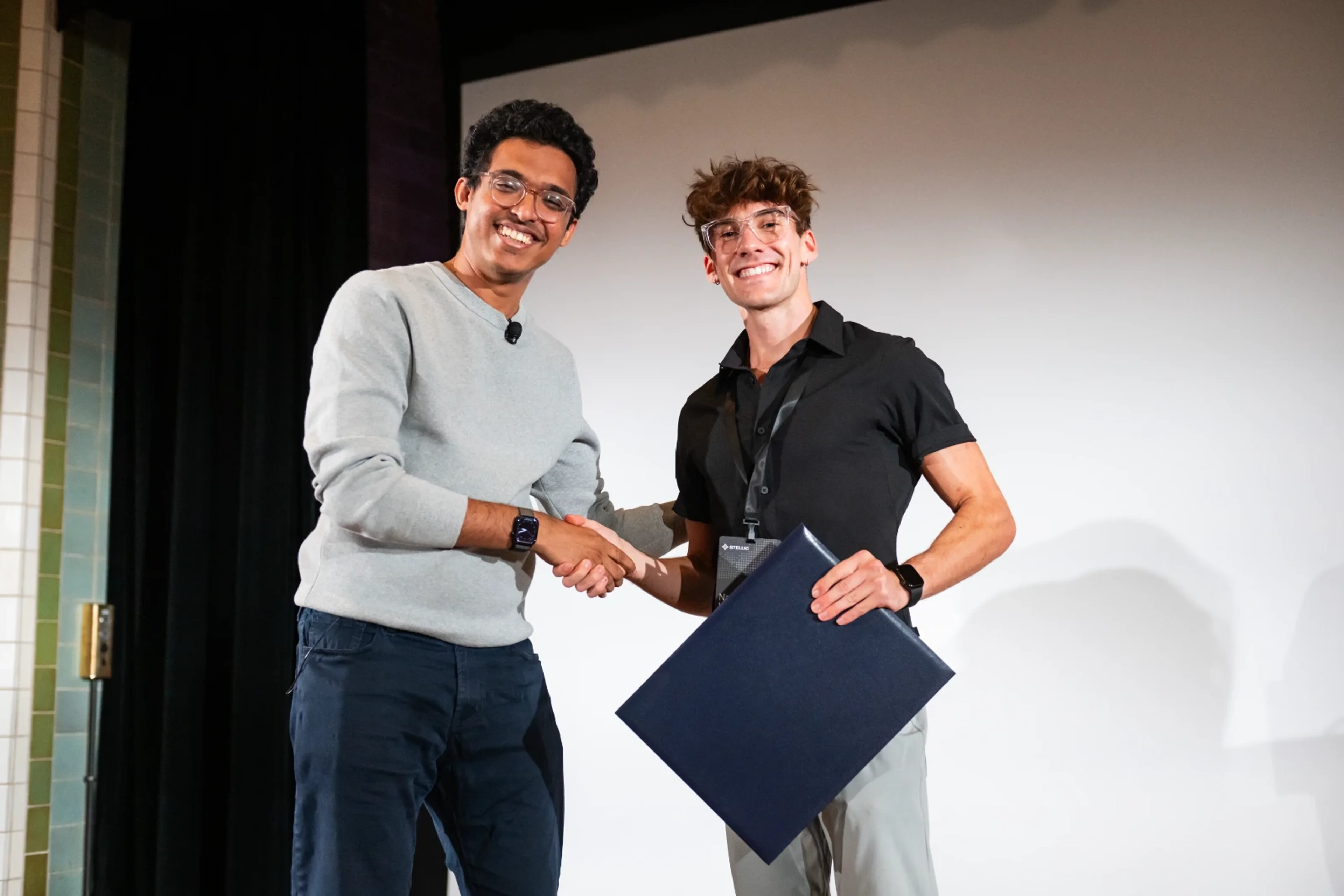 Nathan Wituk accepting the grand prize