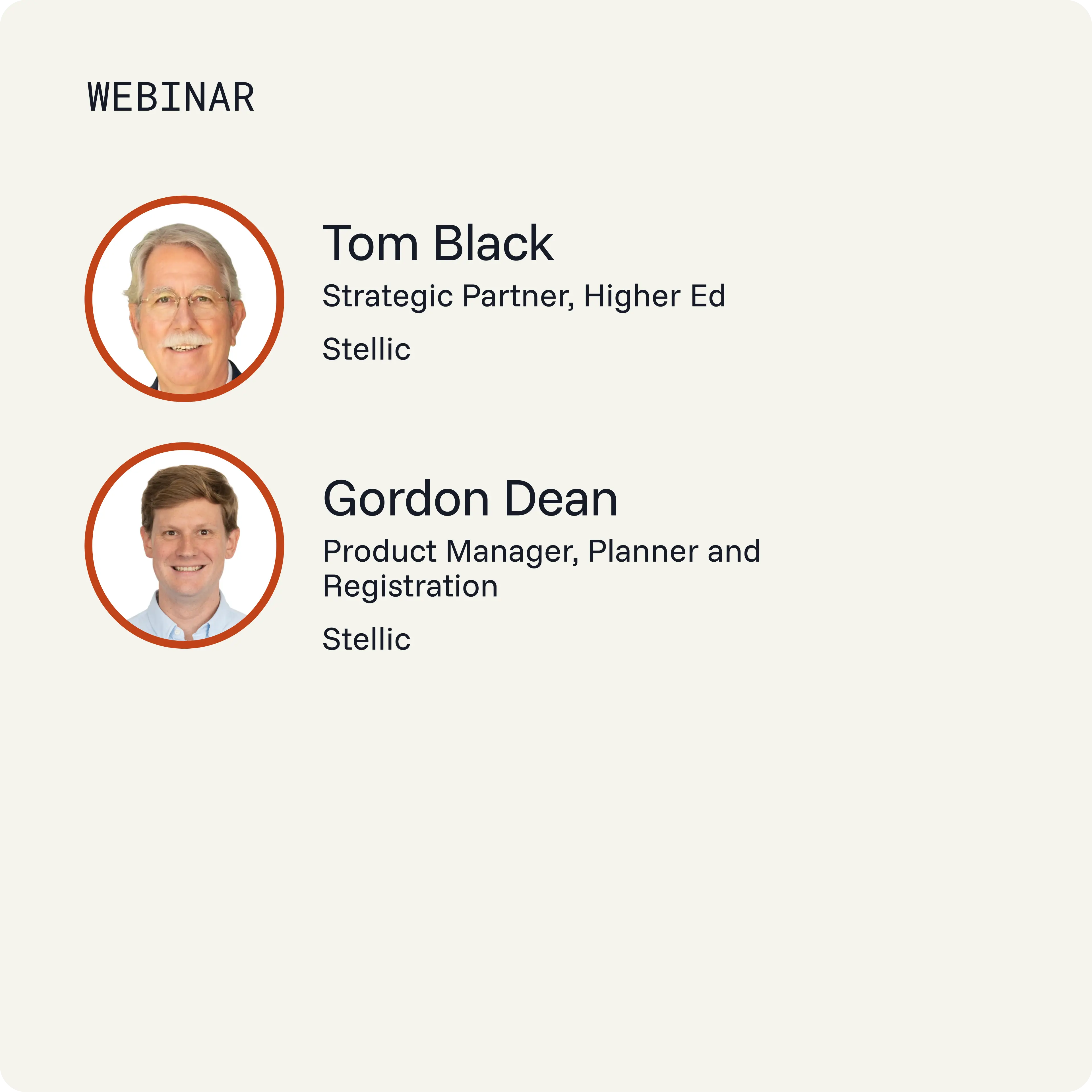 Graphic with title and speakers