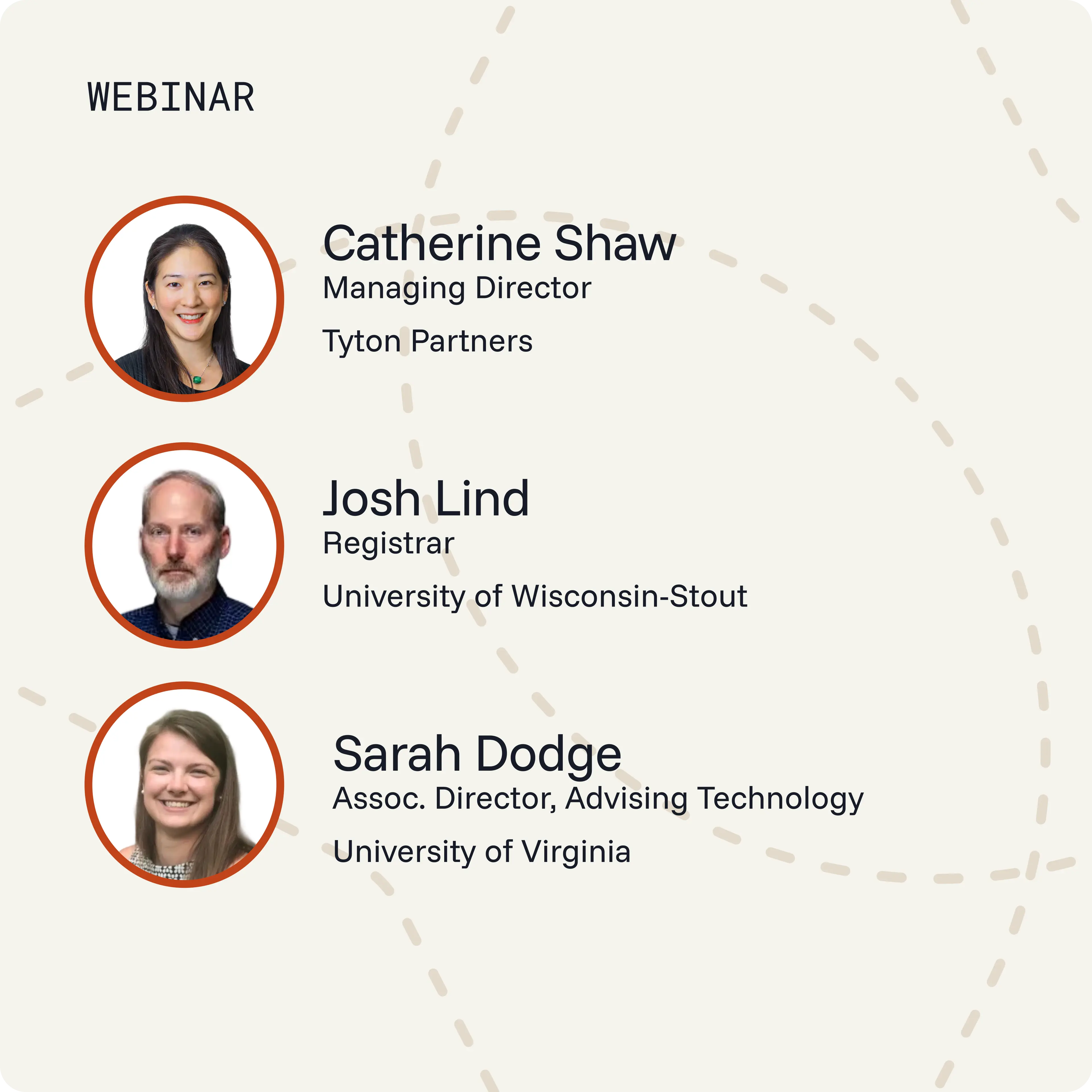 Graphic with photos of speakers