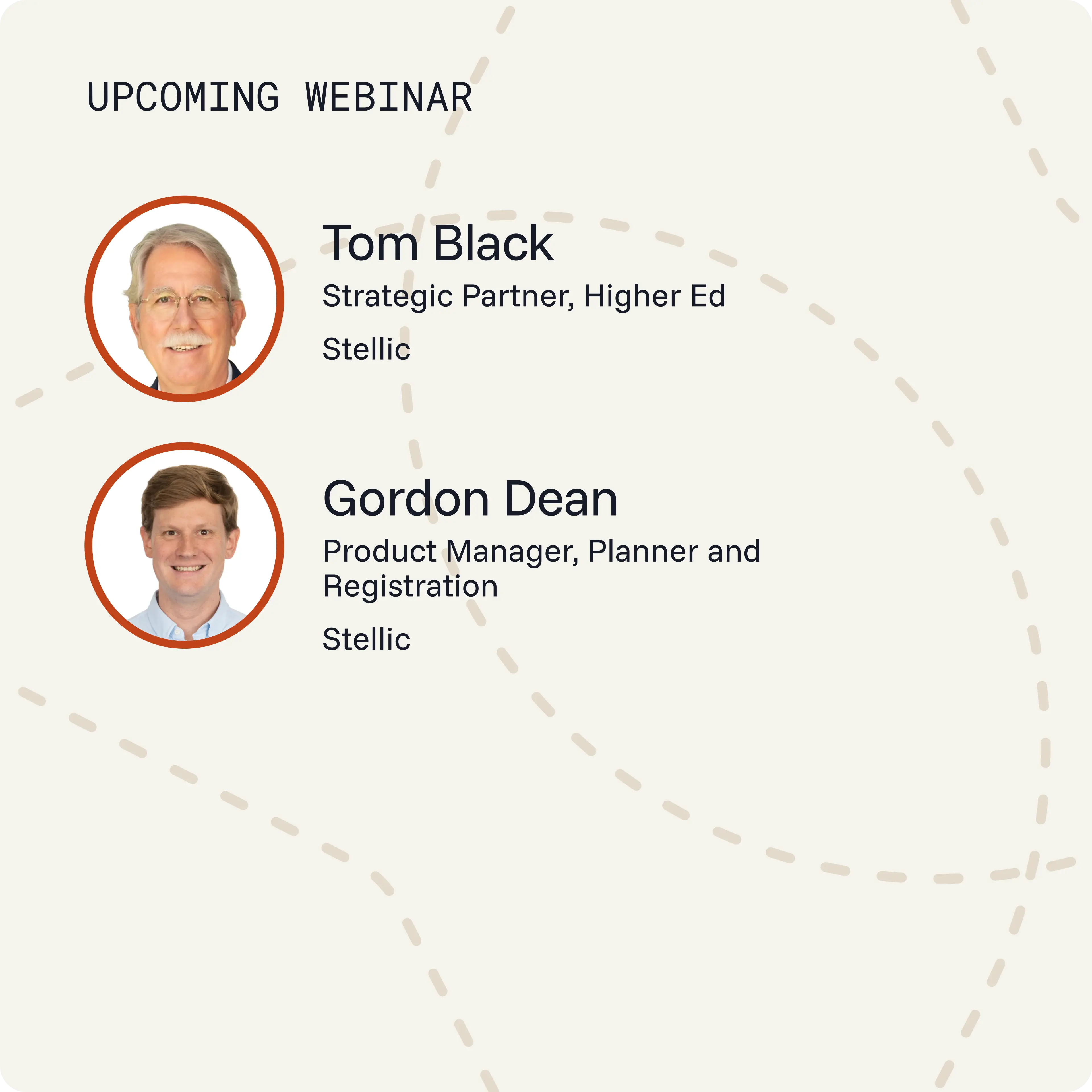 Graphic with title and speakers