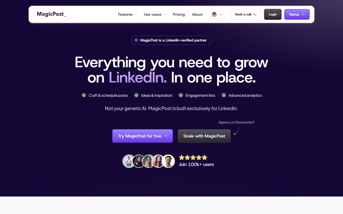 MagicPost public homepage showing vendor identity, navigation, and product proposition.
