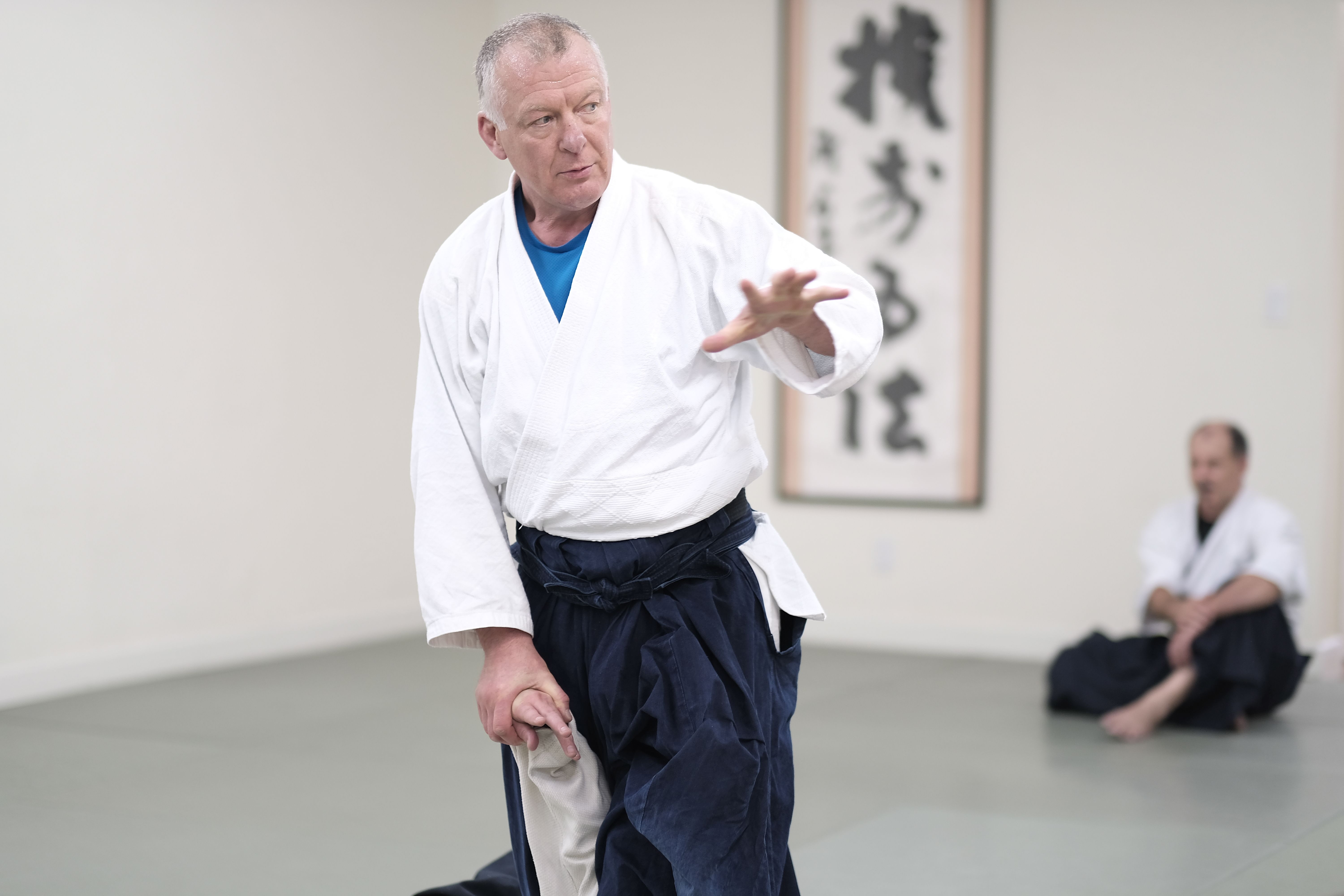Bookman-sensei leading an aikido seminar