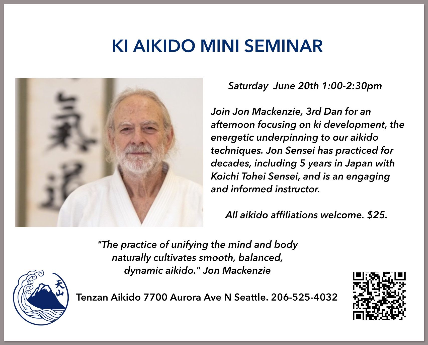 Picture of Jon Mackenzie, info regarding seminar June 20, 2026 from 1:00-2:30