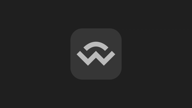 Greyscaled WalletConnect Foundation logo with a black background