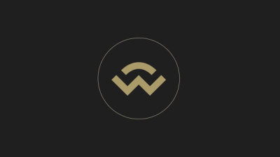Gold WalletConnect logo in a golden circle with a black background