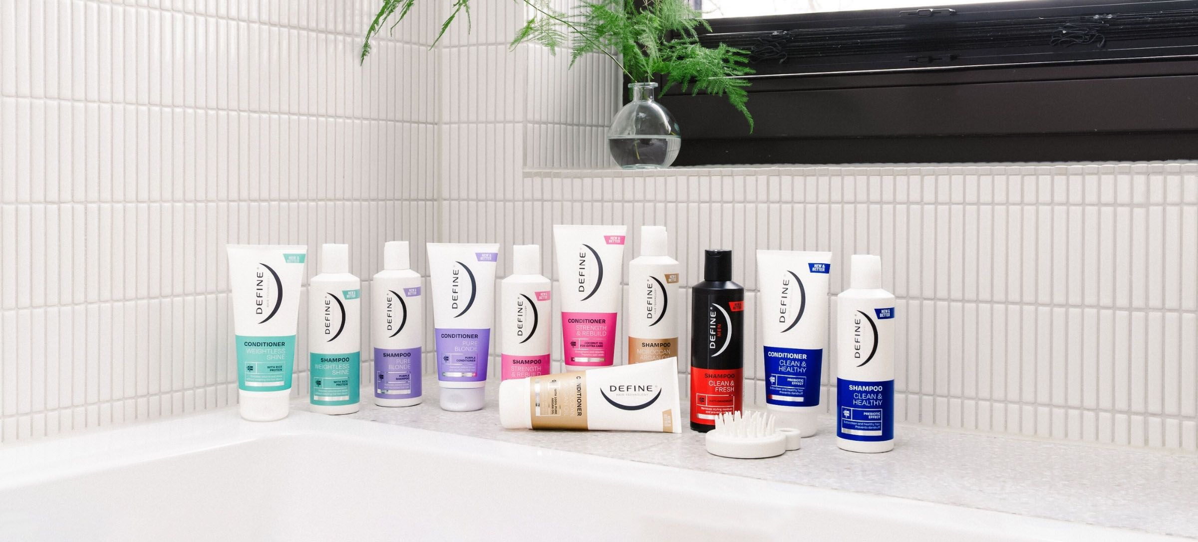 På bildet syns flere varer fra Define