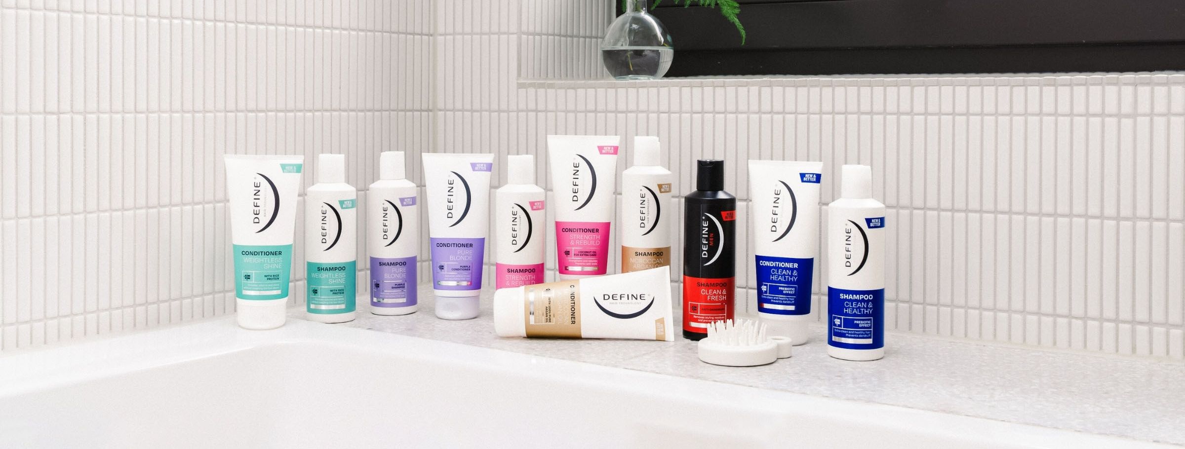 På bildet syns flere varer fra Define