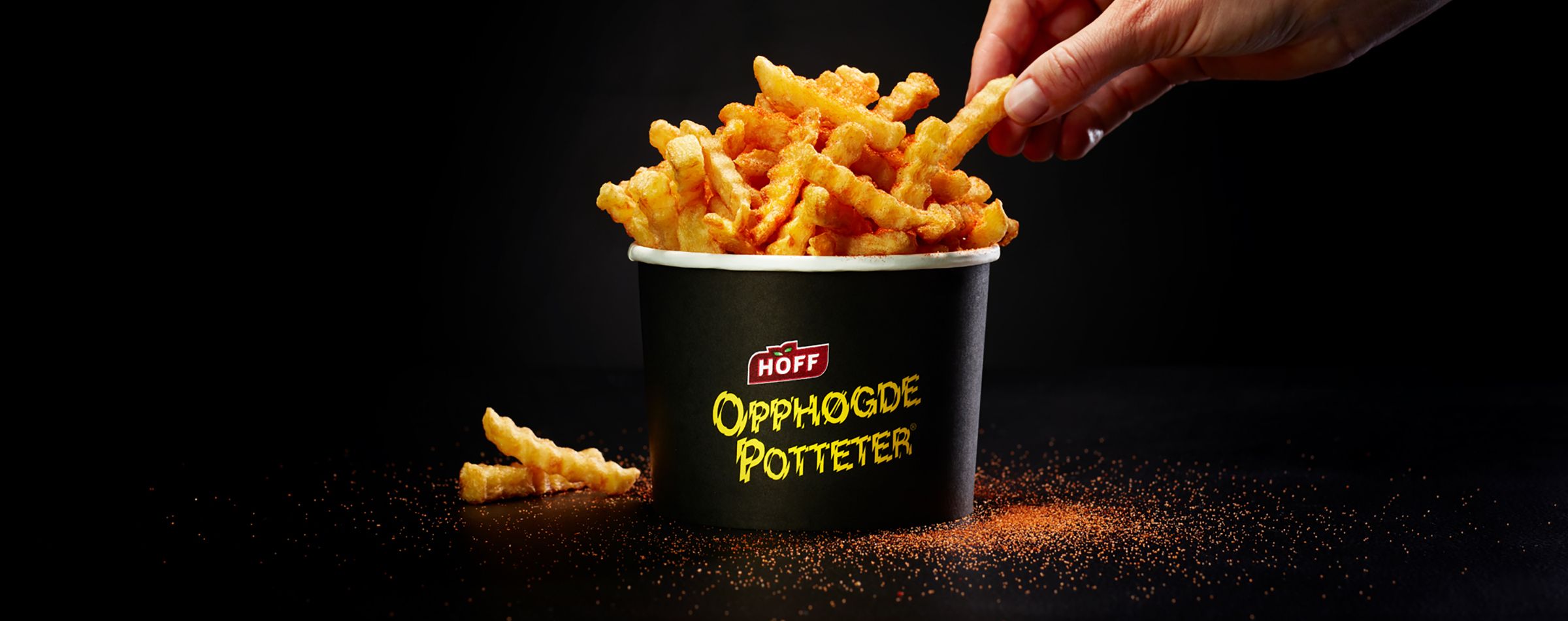 På bildet synes en bøtte med HJOFF opphøgde poteter