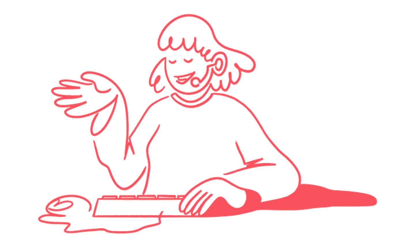 Illustration of a customer service agent talking on the phone